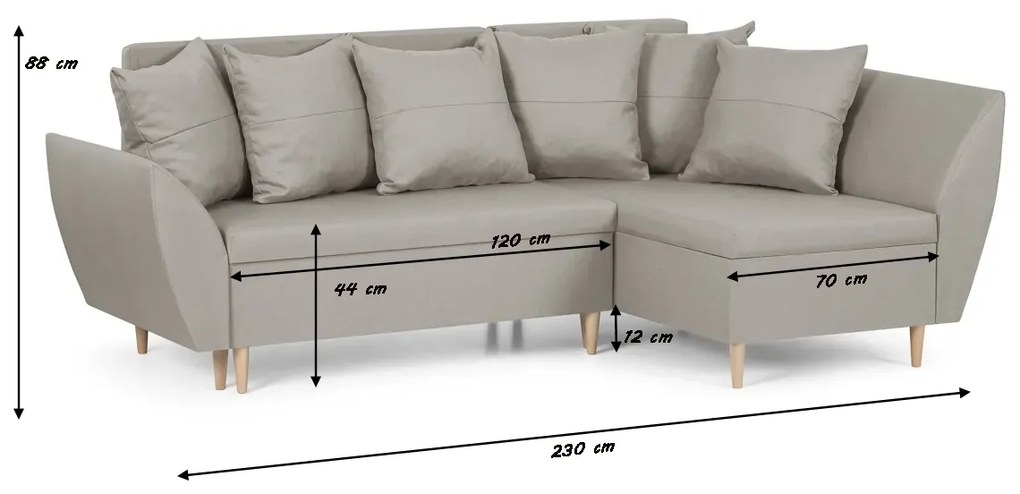 Rohová sedacia súprava s funkciou spania ALEX Horčica