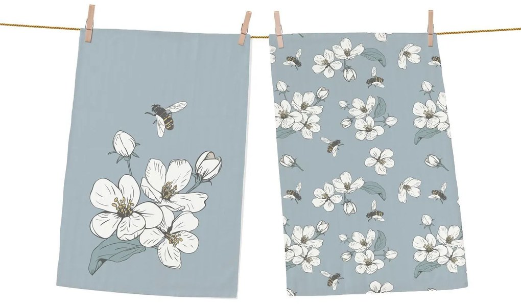 Súprava 2 utierok „Bees And Cherry Blossom", 50 x 70 cm