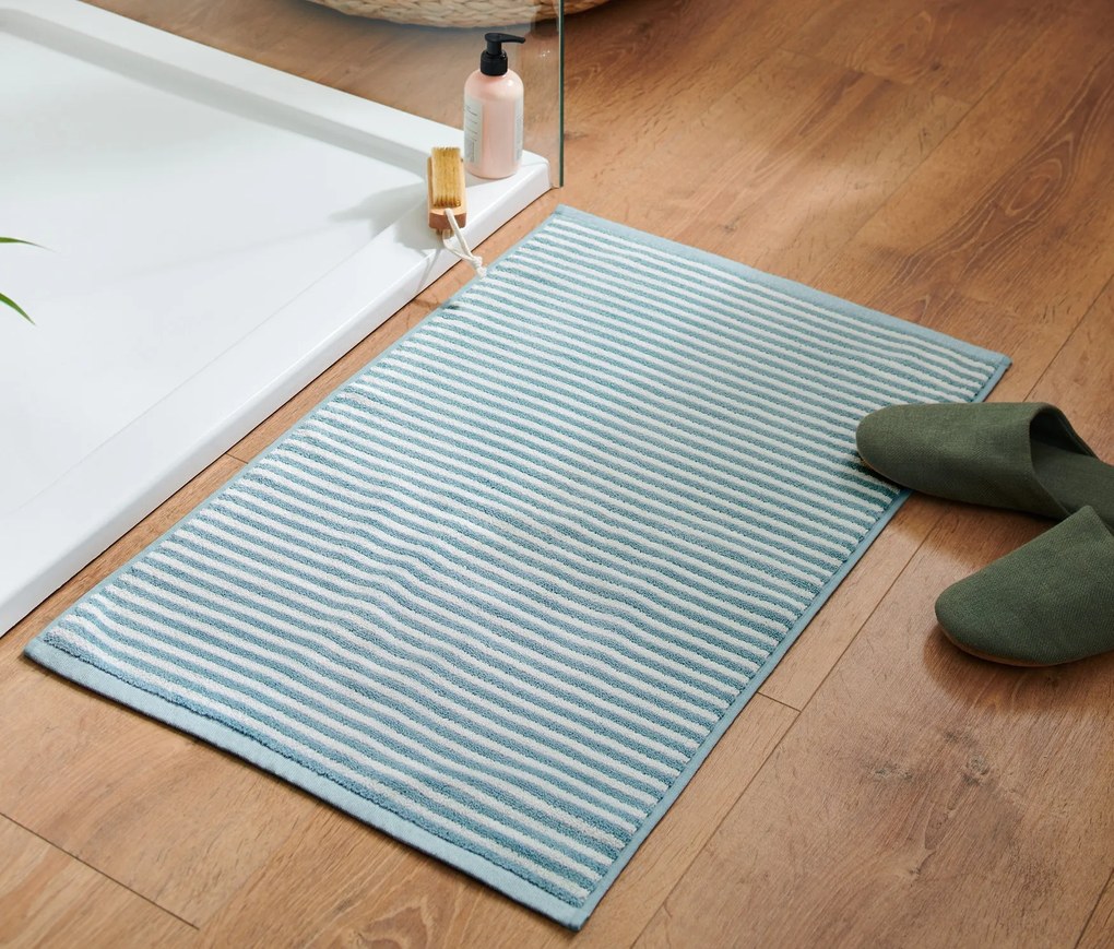 Kvalitná predložka pred sprchovací kút, modrá