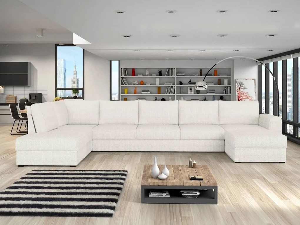 Sedacia súprava Szafran Large, Dostupné poťahy: ekokoža Soft 017 + Lux 06, Strana: Pravá - U