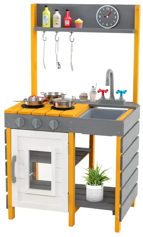 Blatová kuchynka detská vonkajšia kuchynka na hranie s varičom a odnímateľným drezom a kohútikom Vonkajšia detská kuchynka