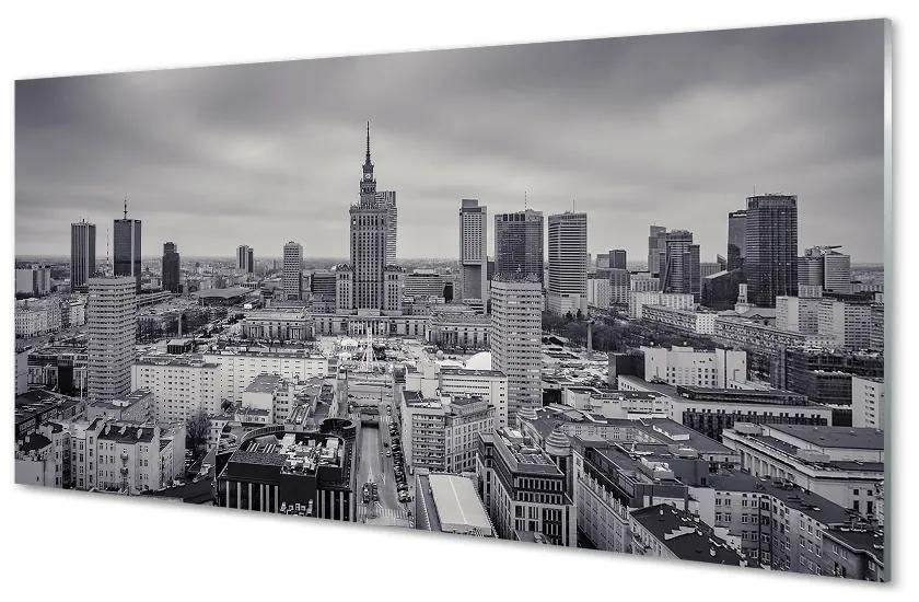 Sklenený obraz Varšava mrakodrapy panorámu 100x50cm