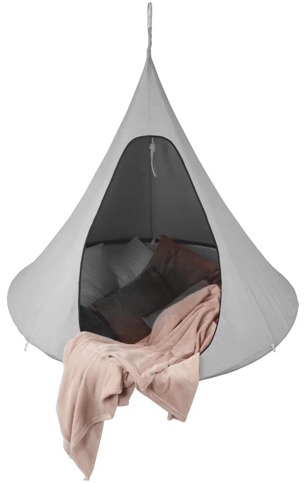 Kondela Závesné hojdacie kreslo, svetlosivá, KLORIN NEW BIG SIZE CACOON HAMMOCK