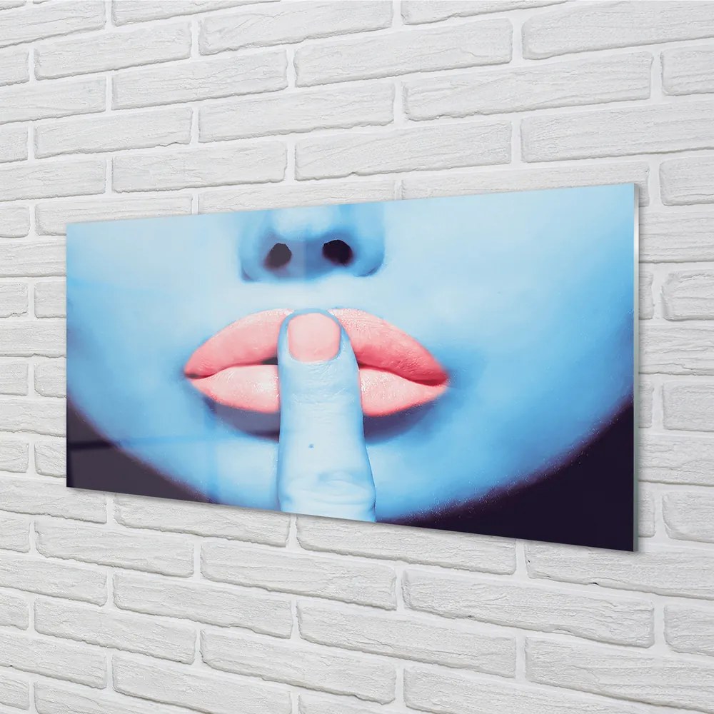 Obraz plexi Žena neónové pery 125x50 cm