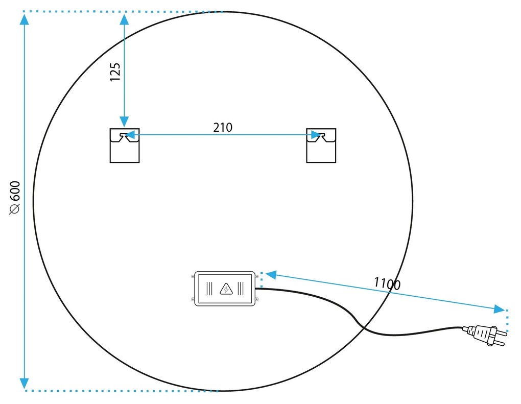 Kulaté nástěnné zrcadlo s LED osvětlením HZJ 60 cm