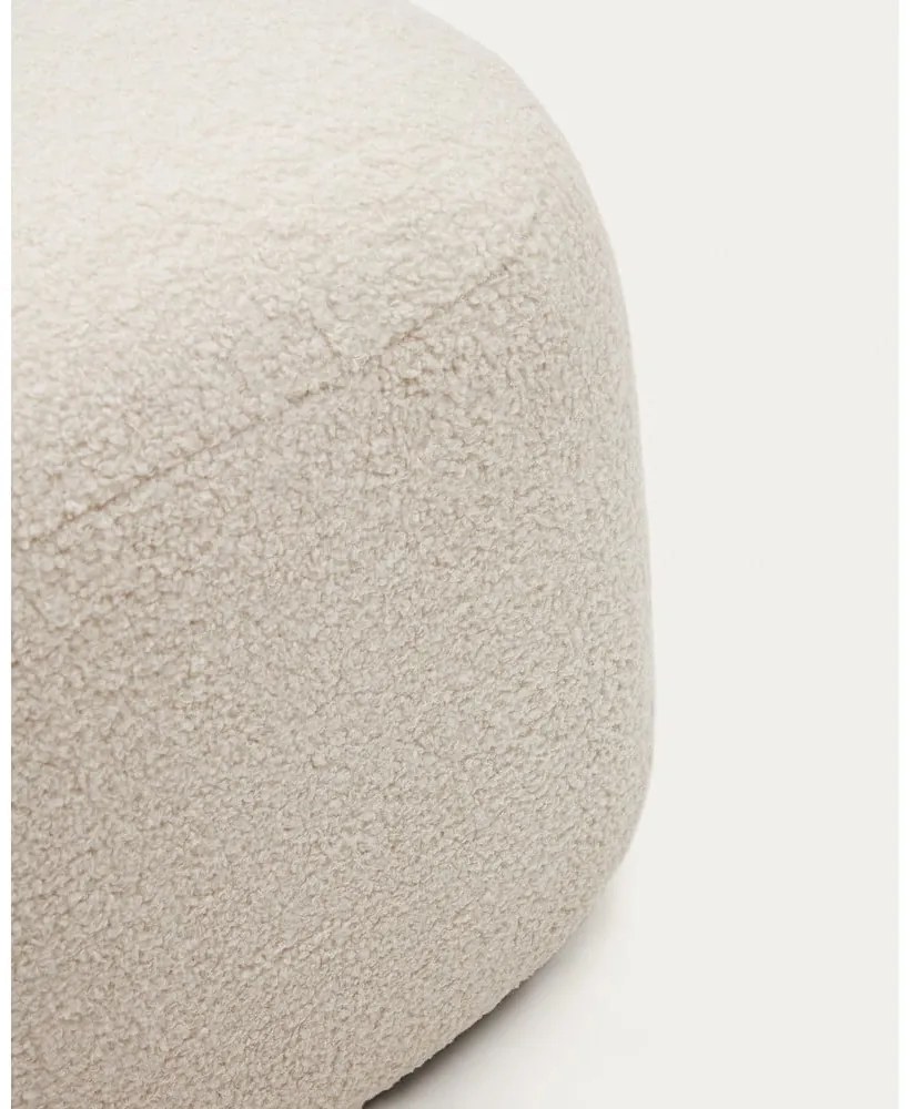 Krémový taburet z textílie buklé Martina – Kave Home