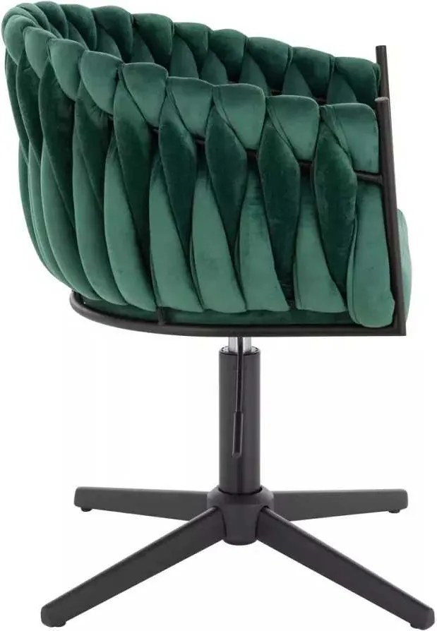 LuxuryForm DESIGN Stolička NORDEN VELUR na čiernom kríži - zelená