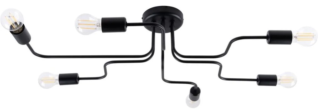 Sollux SL.1447 - Prisadený luster VECTOR 6xE27/15W/230V čierna