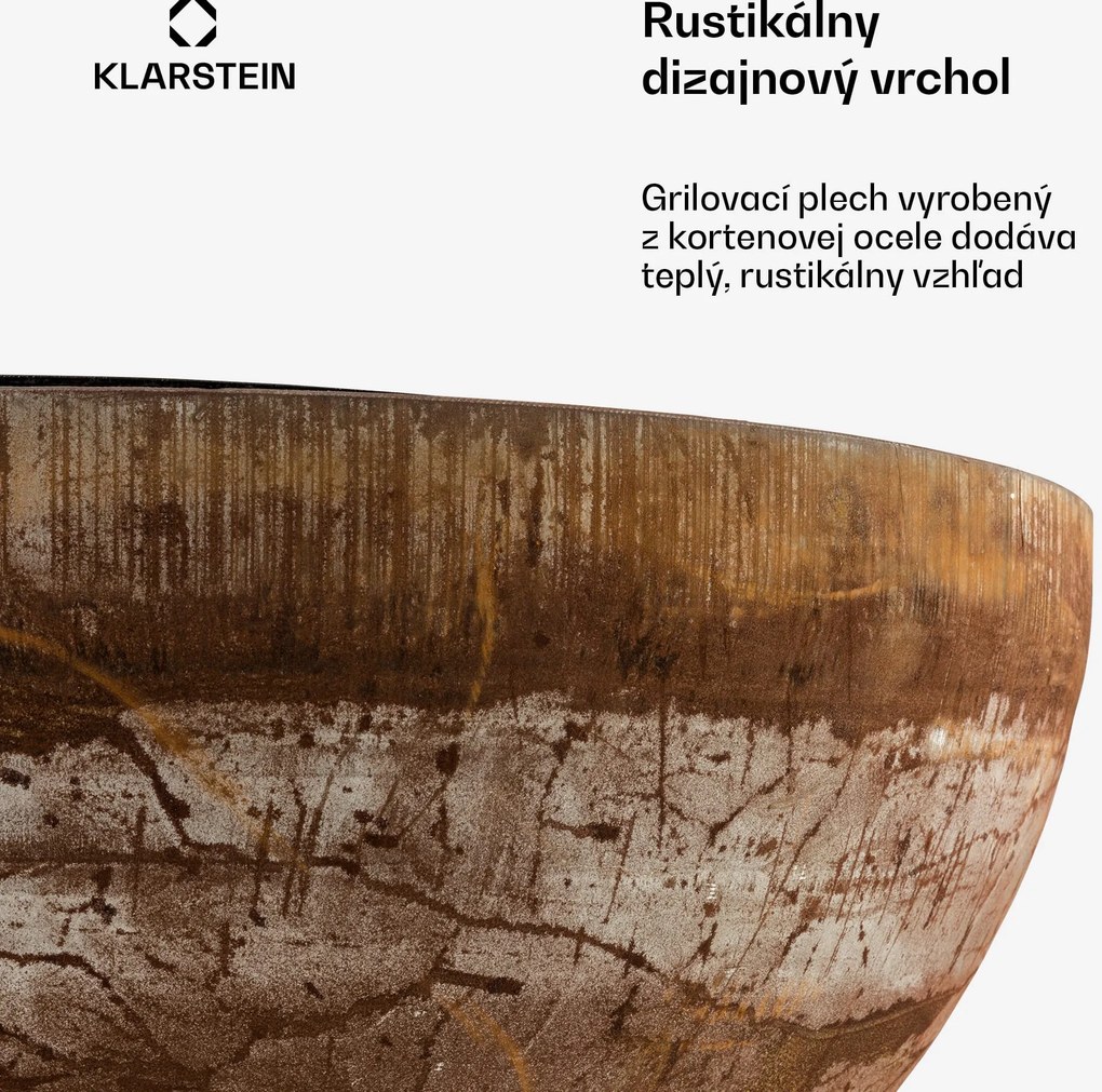 Blumfeldt Savage, ohnisko s grilom, Ø 60,5 cm, oceľ, ochranný kryt, hrdzavá