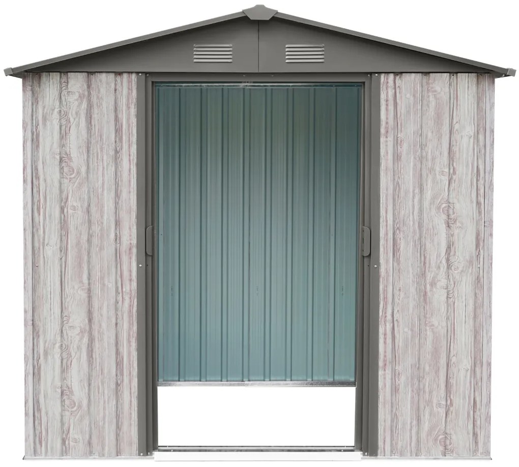 Záhradný domček BestBerg ZDB-2SD / 2,5 m² / 194 x 131 x 184 cm / biele drevo / sivá