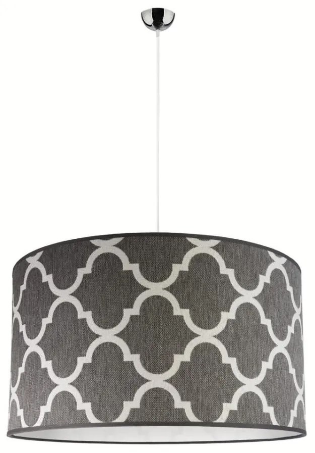 Duolla - Luster na lanku MAROKO 1xE27/40W/230V pr. 45 cm šedá/biela