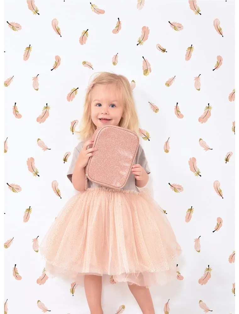 Detská tapeta 10 m x 50 cm Gold Feathers – Lilipinso