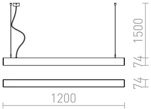 RED - Design Rendl - R12721 - LED Luster na lanku PESANTE LED/40W/230V čierna