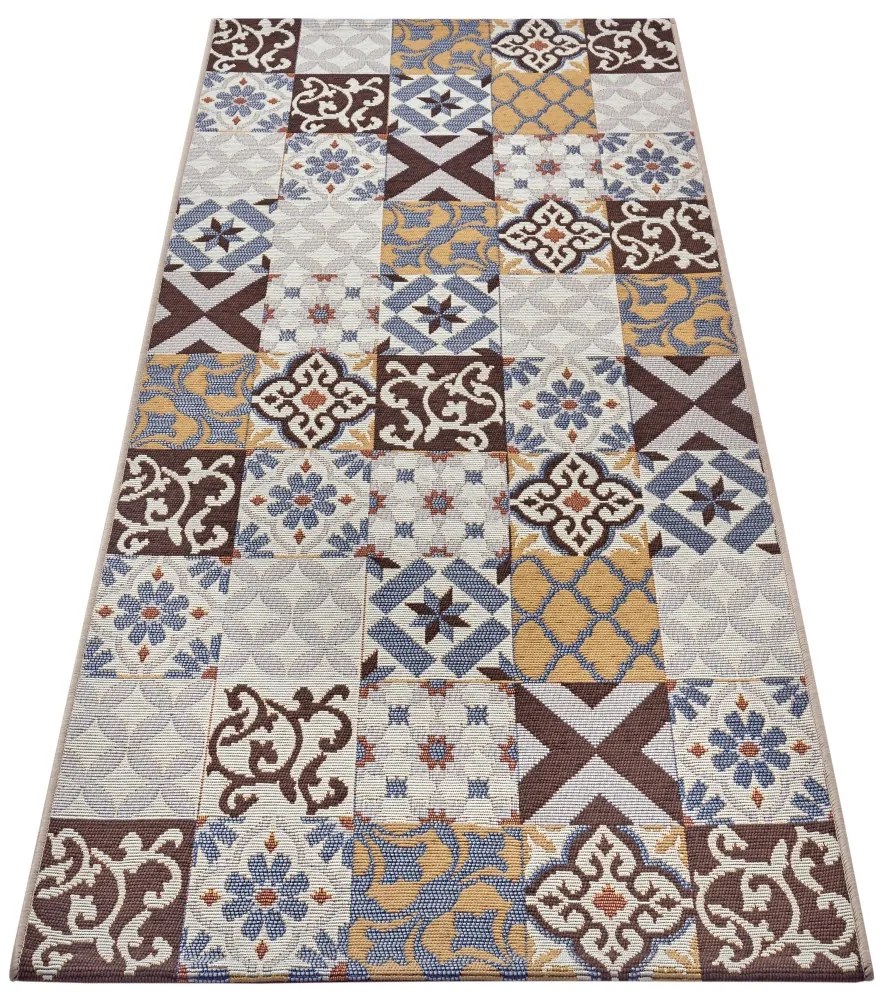 Hanse Home Collection koberce Behúň Cappuccino 105881 Mosaik Brown Multicolored - 75x150 cm