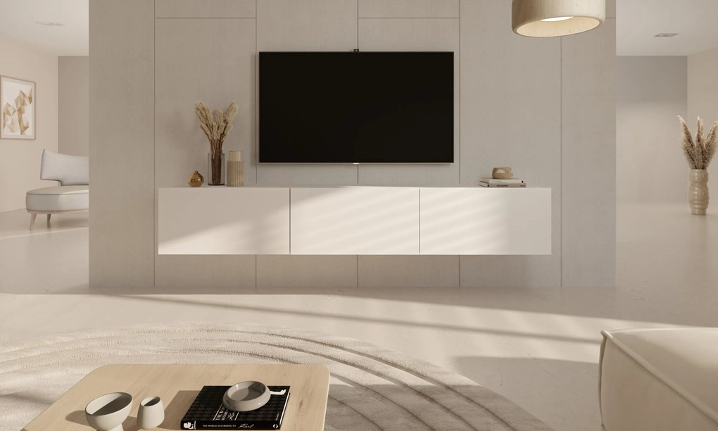 Závesný TV stolík Dallas 160 cm biely