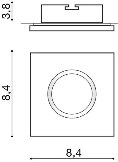 Vonkajšie podhľadové osvetlenie Ika S Ip65 tmavosivá