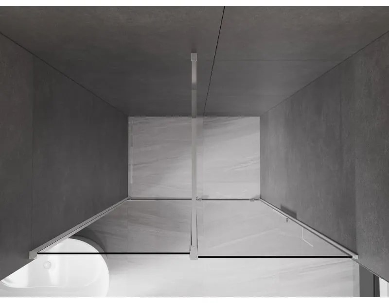 Mexen Velar, posuvné sprchové dvere do otvoru 140 cm, 8mm šedé sklo, chrómová, 871-140-000-41-01