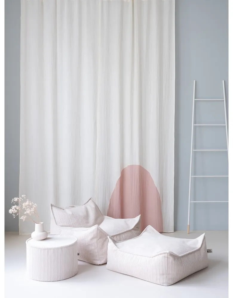 Krémový menčestrový detský sedací vak Square – Wigiwama