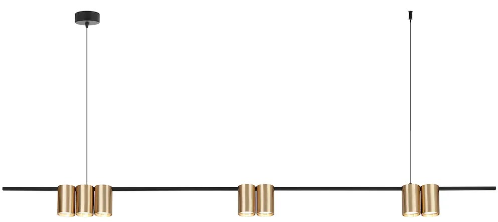 Závesné svietidlo Genesis, 7x zlaté kovové tienidlo