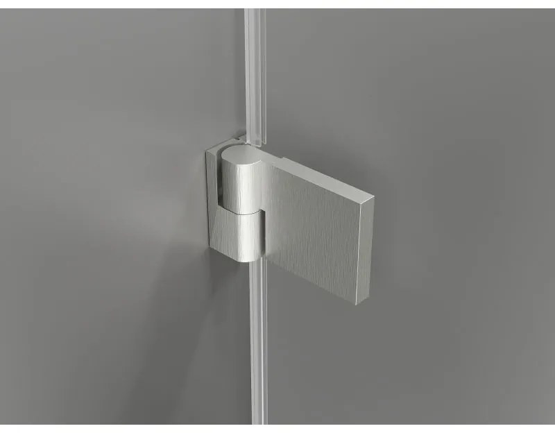 Mexen Lunar-B pravostranný výklopný sprchový kút 100 x 90 cm, číre sklo, brúsená oceľ, 832-100-090-97-00-P