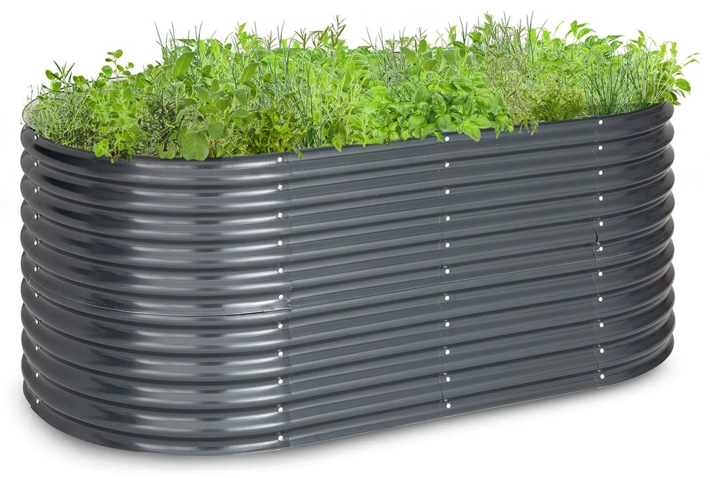 Blumfeldt High Grow, vyvýšený záhon, 200 x 80 x 100 cm, vlnovitý plech, jednoduchá montáž