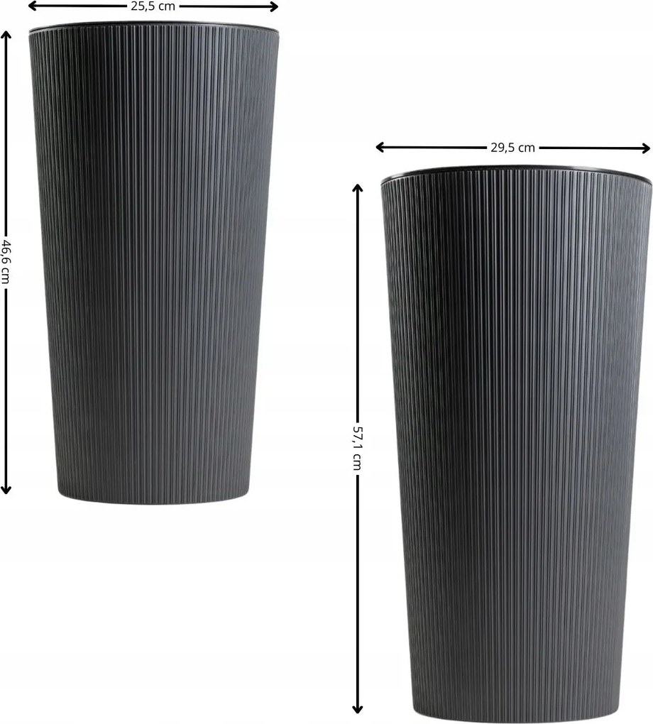 Sada 2 ks květináčů URBANIKA ECO antracitová