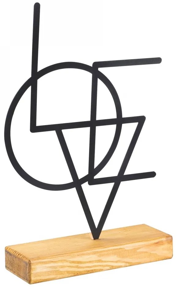 Kovová dekorácia Geometrická 41 cm čierna