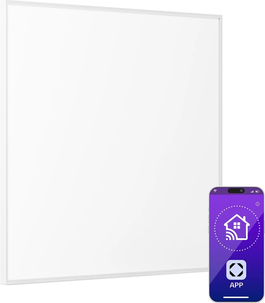 Klarstein Wonderwall 360 Smart, infračervený ohrievač, 60 x 60 cm, 360 W, týždenný časovač, IP24, biely