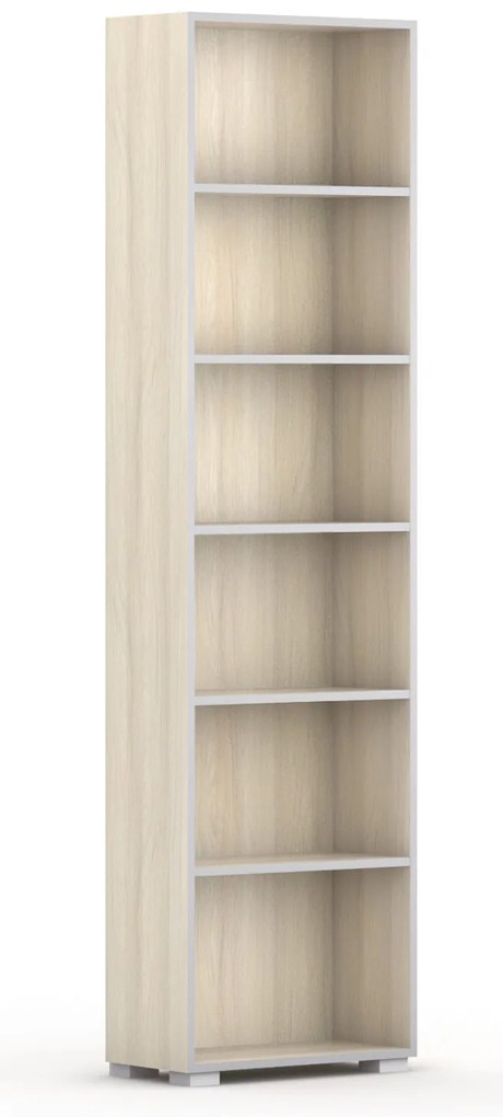 Knižnica SILVER LINE, 1 stĺpec, 2230 x 600 x 400 mm, dub prírodný