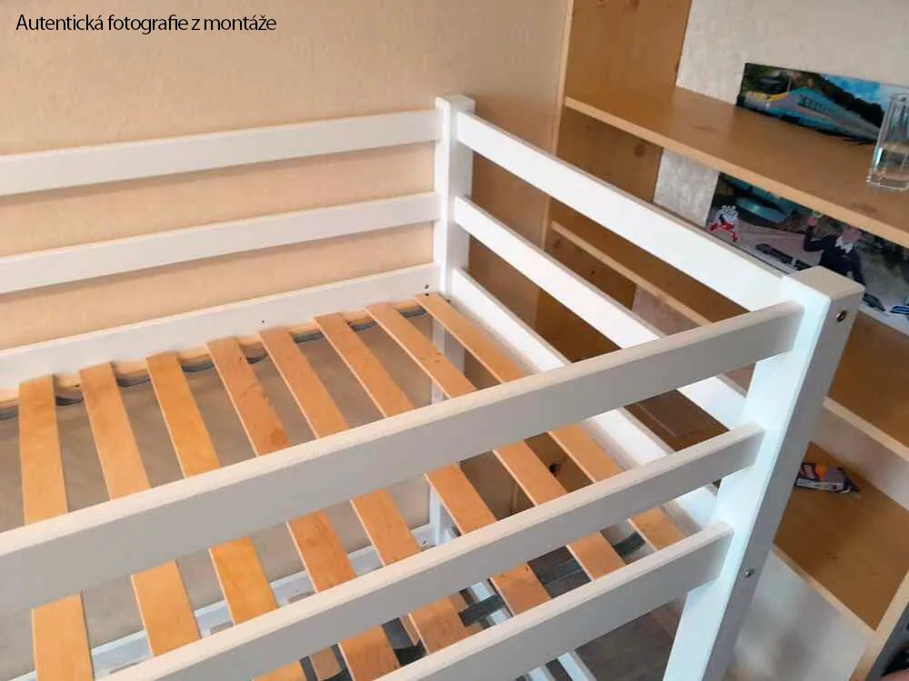 Detská poschodová posteľ BARČA 200x90 cm - biela