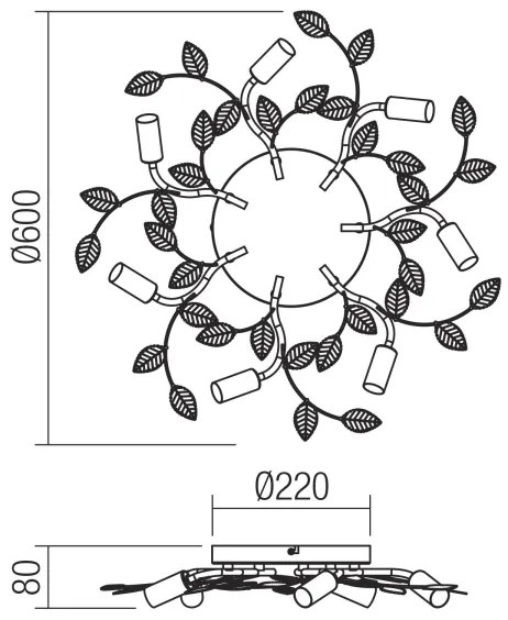 Redo 02-981 - Prisadený luster TIARA 7xE14/28W/230V