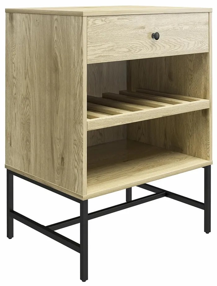 Vinotéka v dekore borovice v prírodnej farbe na 6 fliaš, 60x83 cm Tamlin - Queer Eye