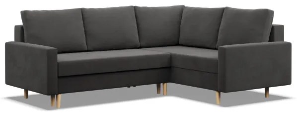 Rohová rozkladacia sedačka BLANK Comfort pravá, sivá