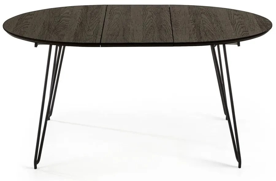 Okrúhly rozkladací jedálenský stôl s doskou v dekore jaseňového dreva ø 120 cm Norfort – Kave Home