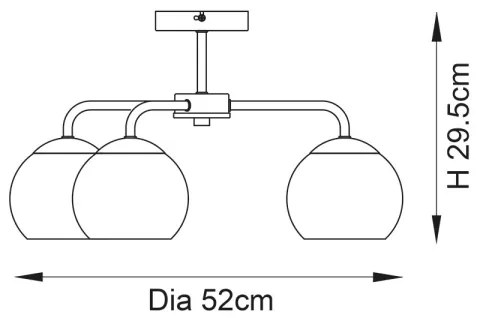 Endon 97971 - Prisadený luster DIMPLE 3xE14/25W/230V lesklý chróm/dymovo šedá