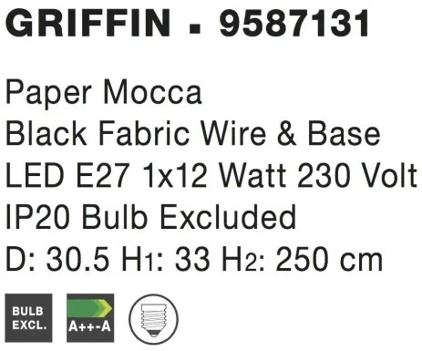 Rustikálny luster Griffin 30 hnedá