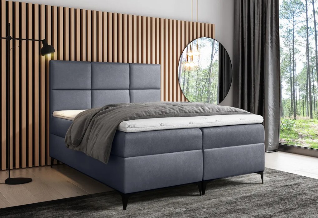 Čalúnená posteľ boxspring FAVA + topper, 120x200, jasmine 81
