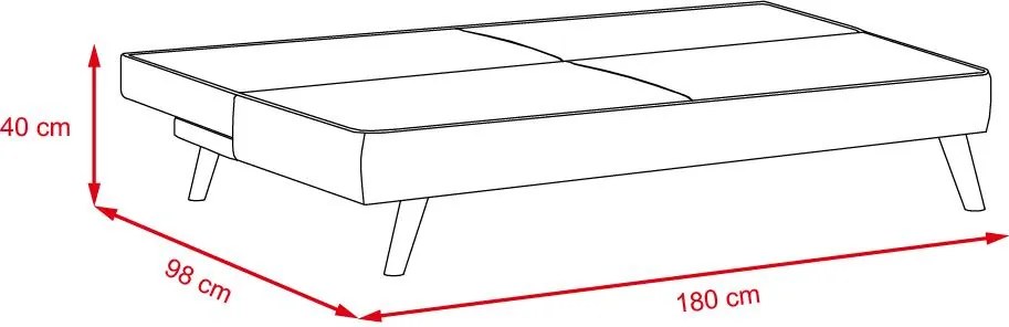 Rozkladacia pohovka Catini KIRA - striebornosivá