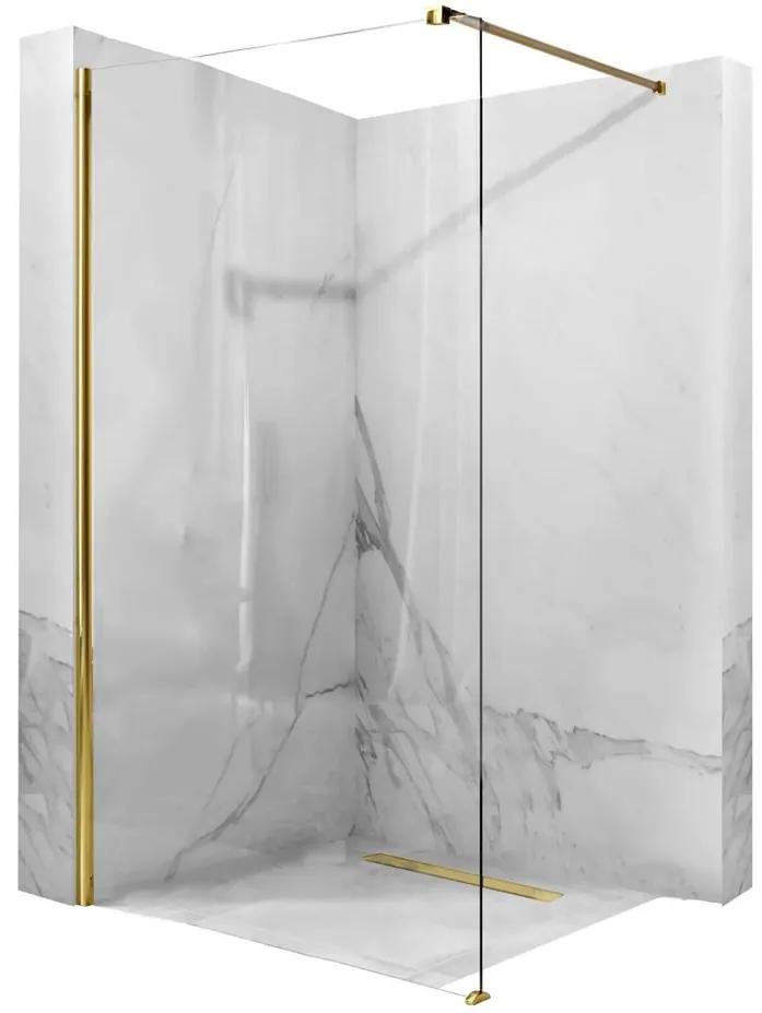 Rea AERO, sprchová zástena WALK IN 120 x 195 cm, číre sklo - zlatý profil, REA-K8443