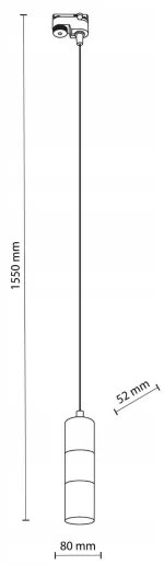Luster na lanku do lištového systému TRACER 1xGU10/10W/230V čierna/zlatá