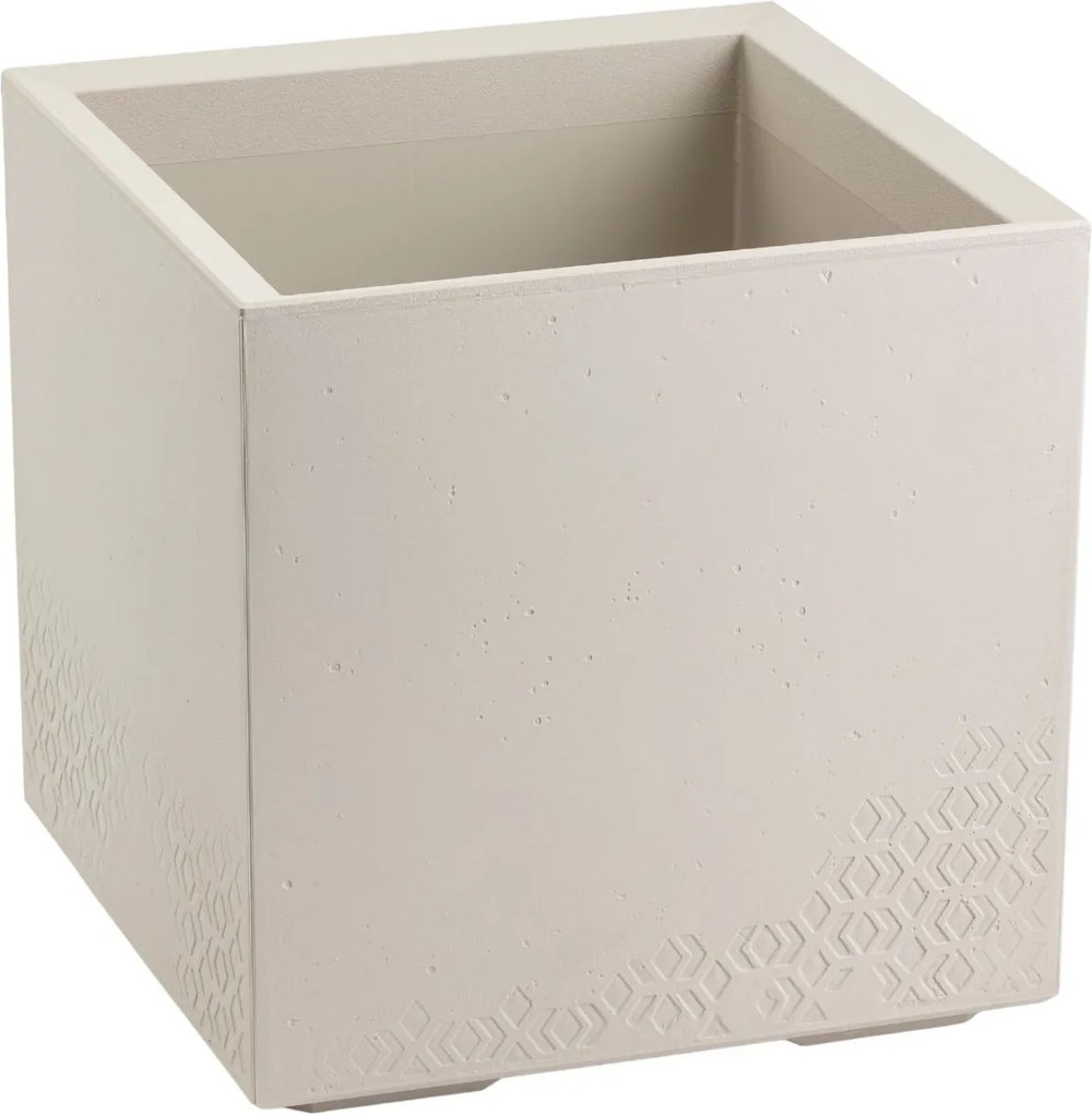 Květináč na kolečkách BETONIQUE 40x40 cm béžový