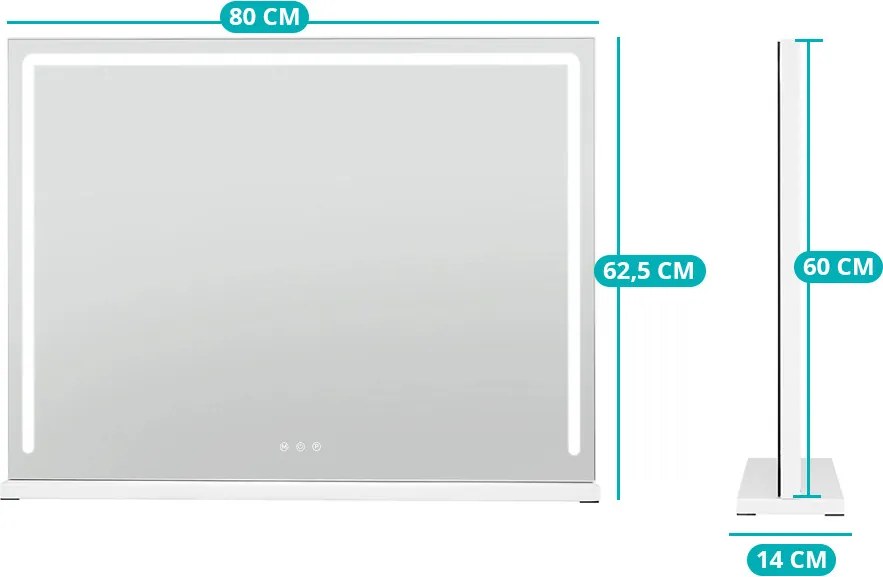 Hollywood LED kozmetické zrkadlo 80x14x62,5 cm