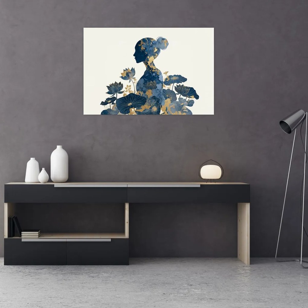 Obraz - Mramorový profil ženy (90x60 cm)