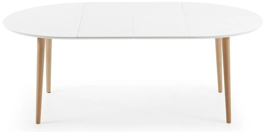 Biely rozkladací jedálenský stôl s bielou doskou 90x120 cm Oqui – Kave Home