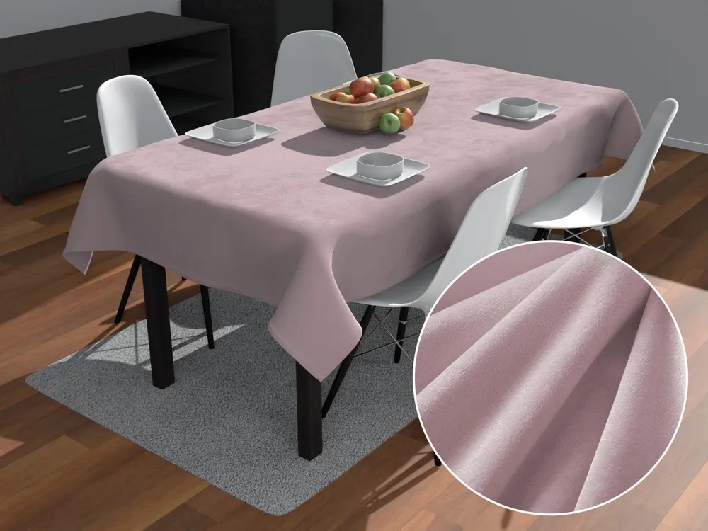Biante Zamatový obdĺžnikový obrus SV-028 Púdrovo ružový 80x120 cm