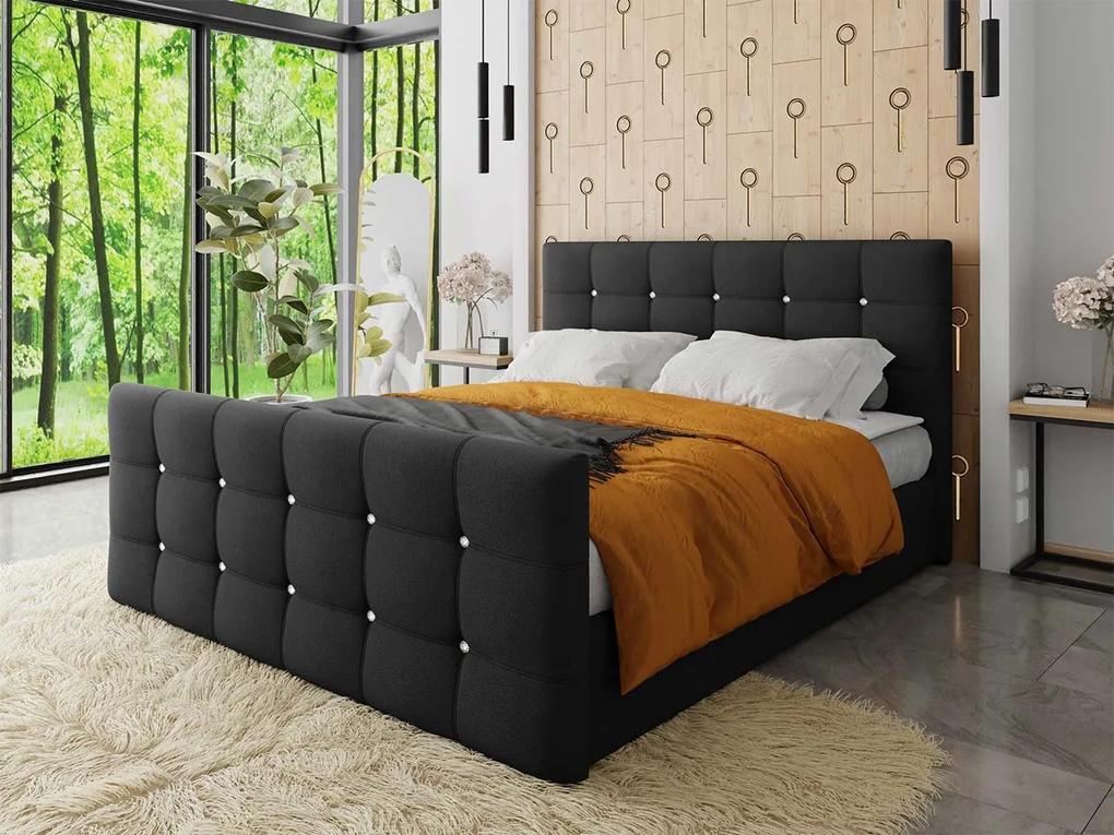 Manželská posteľ 180 cm Aqua (čierna ) (s roštom, matracom a úl. priestorom). Vlastná spoľahlivá doprava až k Vám domov. 1070117