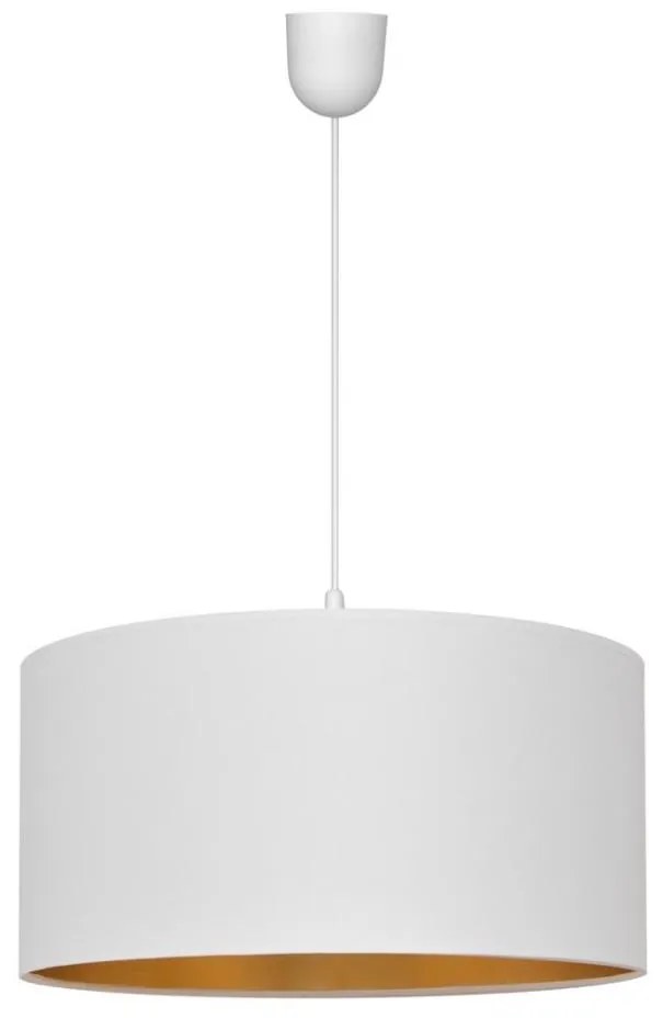 Helam Luster na lanku ALBA 1xE27/15W/230V pr. 40 cm biela/zlatá W-4020/1 WT+GO+SCW-P WT