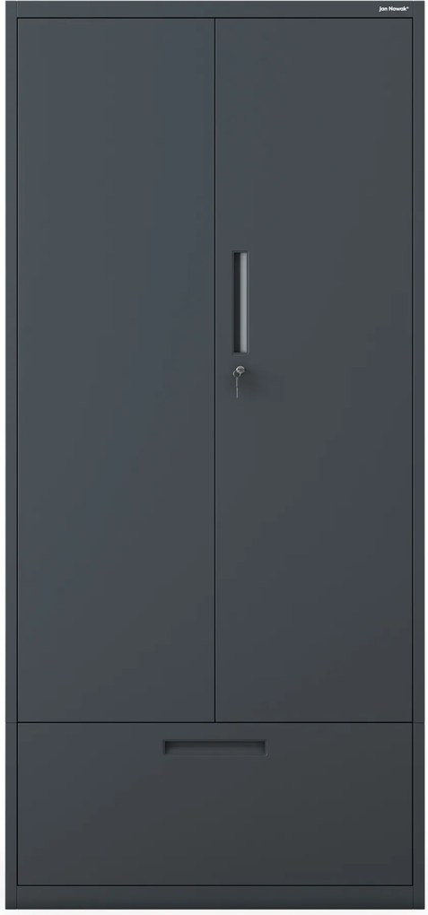 Modulárna kovová multifunkčná skriňa s vysokou zásuvkou antracitová MEGAN 1950 x 900 x 400 mm