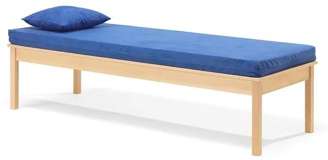 Detské ležadlo vrátane matraca a vankúša, 1900x700x480 mm, buk, modrá