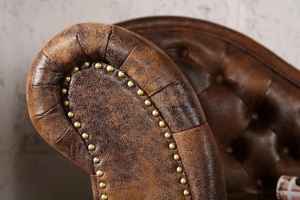 Leňoška Chesterfield Vintage hnedá